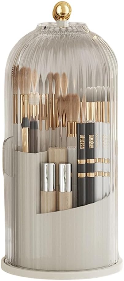 Covered 360° Rotating Makeup Brush Holder, Makeup Organizers by Happiness