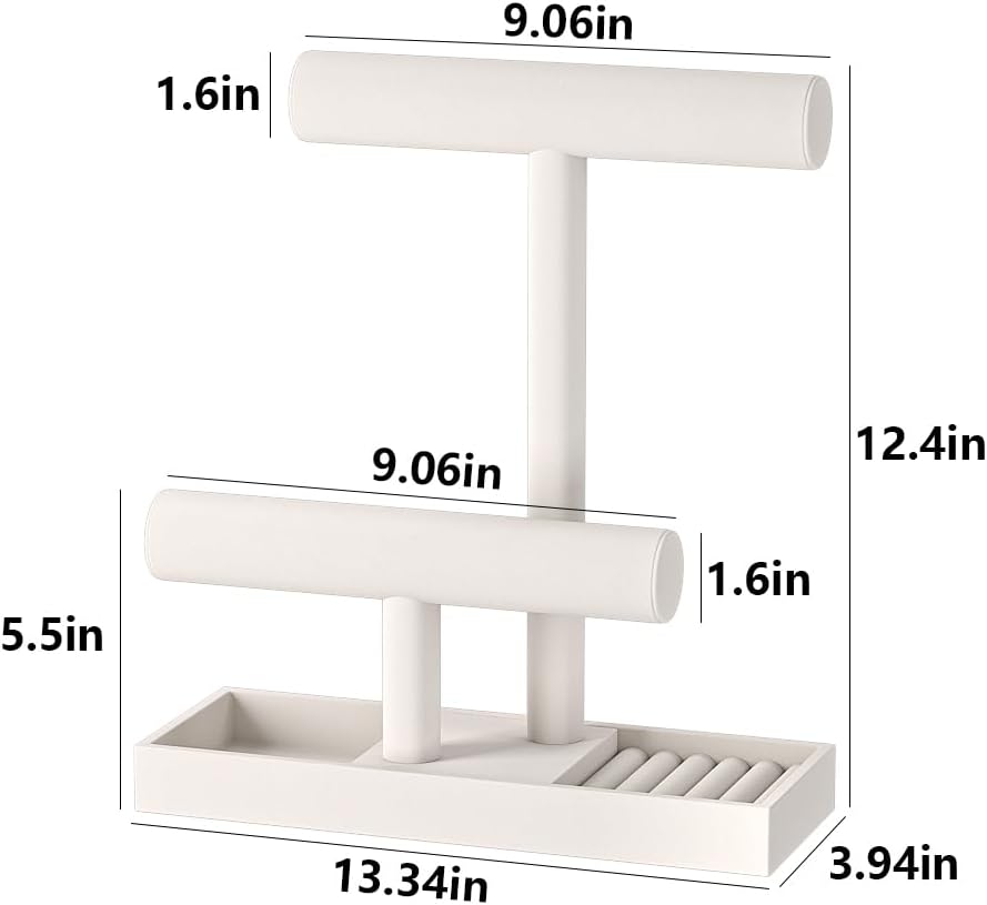 Bracelet and Necklace Holder, Velvet Jewelry Necklace Display Organizer Stand - Image 7