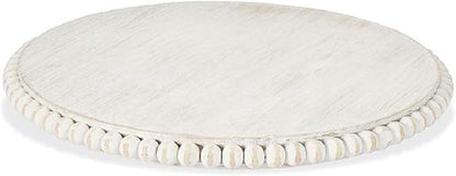 White Beaded Lazy Susan by MudPie