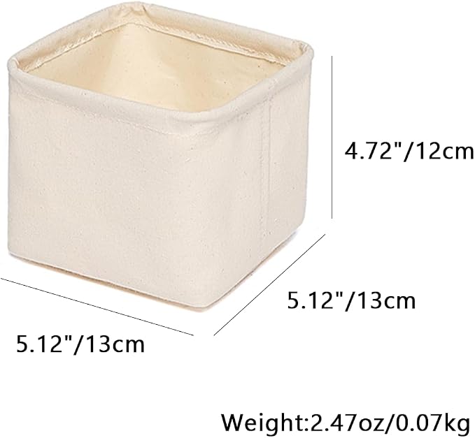 Foldable Storage Bins with Lids Cotton Canvas Rectangular Storage Box Ideal - Image 2