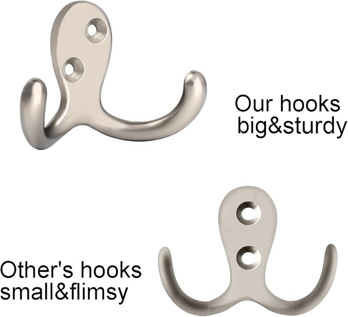 IBosins 20 Pack Heavy Duty Coat Hooks Wall Mounted - Image 3