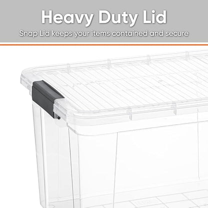 Superio Storage Bins with Lids, Stackable Totes, BPA Free, Odor Free, Organizer - Image 3
