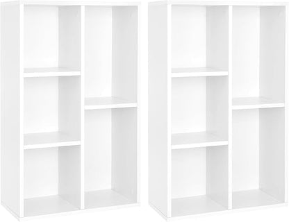 VASAGLE Set of 2 Bookcases, Bookshelves, 5 Compartments, Freestanding Shelves by VASAGLEbySONGMICSHOME