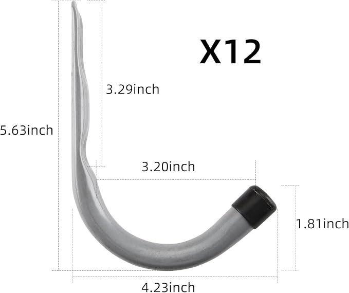 HOME MASTER HARDWARE 12 Pack 4-Inch Heavy Duty Garage Storage Wall Hooks - Image 6