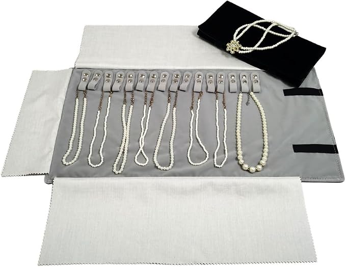 Velet Travel Jewelry Case Roll Bag Organizer by SCIKHEFT