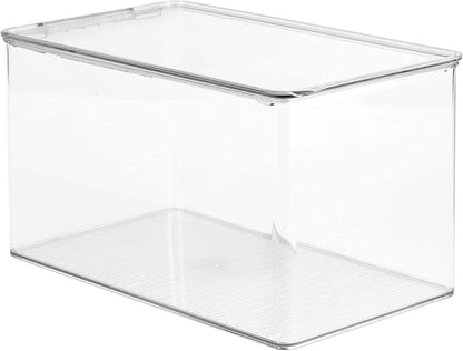 mDesign Plastic Stackable Toy Storage Bin Container Box, Hinge Lid - Image 9