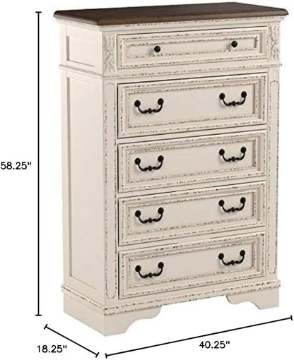 Signature Design by Ashley Realyn French Country 5 Drawer Chest, Tipover - Image 11