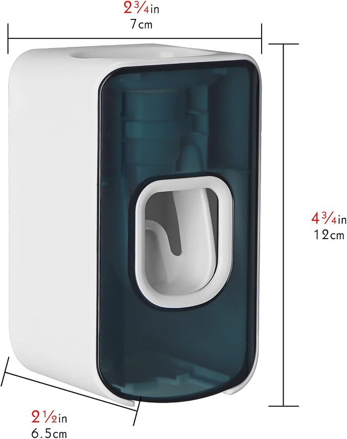 2 Slot Toothbrush Holder and Toothpaste Dispenser Wall Mounted, Automatic - Image 3