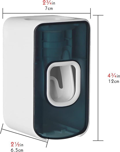 2 Slot Toothbrush Holder and Toothpaste Dispenser Wall Mounted, Automatic - Image 3