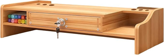 Desktop Computer Elevated Stand 48.8x20x10.5cm, Wooden Monitor Riser by Unknown