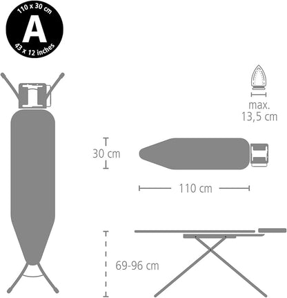 Brabantia Size A Compact Small Ironing Board 7 Height Options, Adjustable Steam - Image 8