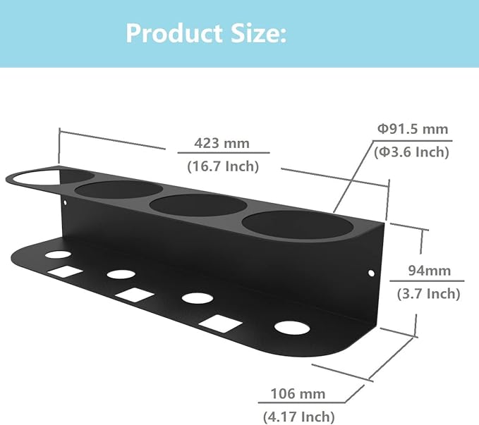 JINGCHENGMEI 4 Spray Bottles Holder, Steel Wall Mount Storage Organizer - Image 4