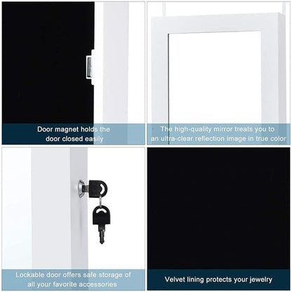 Giantex Jewelry Armoire Cabinet Wall Mounted Door Hanging, Lockable Jewelry - Image 7