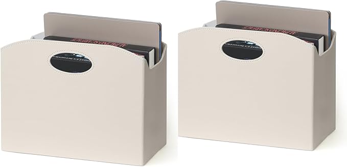 EZDeco Magazine Holder Foldable Magazine Rack Floor PU Leather File Holder by EZDeco
