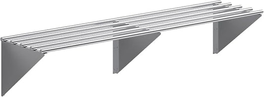 AmGood 18 in. x 72 in. NSF Stainless Steel Tubular Wall Shelf | Heavy-Duty by AmGood