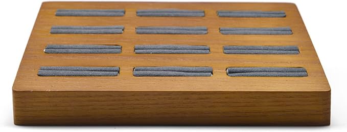 12 Grids Solid Wood Jewelry Organizer Rings Tray Jewelry Rings Showcase Display by Woodten