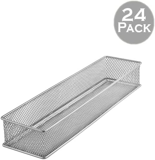 YBM HOME Silver Mesh Drawer Cabinet and or Shelf Organizer Bins, School Supply - Image 2