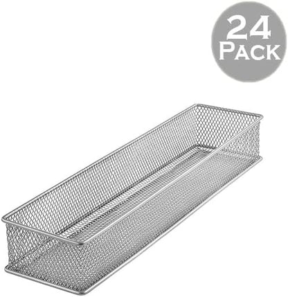 YBM HOME Silver Mesh Drawer Cabinet and or Shelf Organizer Bins, School Supply - Image 2