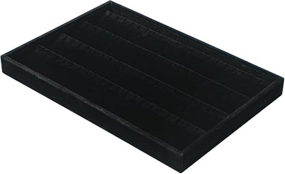 Coward 2PC Black Velvet Stackable Earring Tray Drawer Jewelry Holder Organizer - Image 6