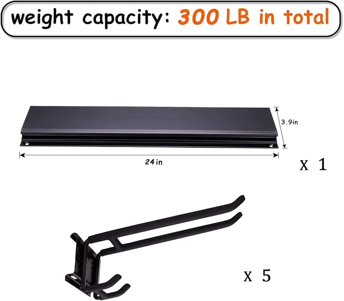 Ultrawall 24-Inch Wall Mounted Ski Rack, Holds Up to 300lbs, Powder-Coated Steel - Image 2