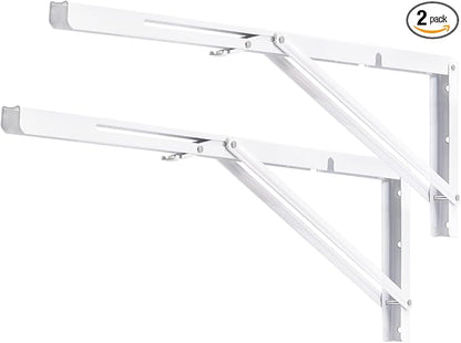 YUMORE 24 Inch Folding Shelf Brackets, Heavy Duty L Bracket, Max Load: 330lb by YUMORE