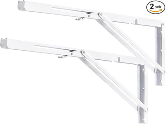 YUMORE 24 Inch Folding Shelf Brackets, Heavy Duty L Bracket, Max Load: 330lb by YUMORE