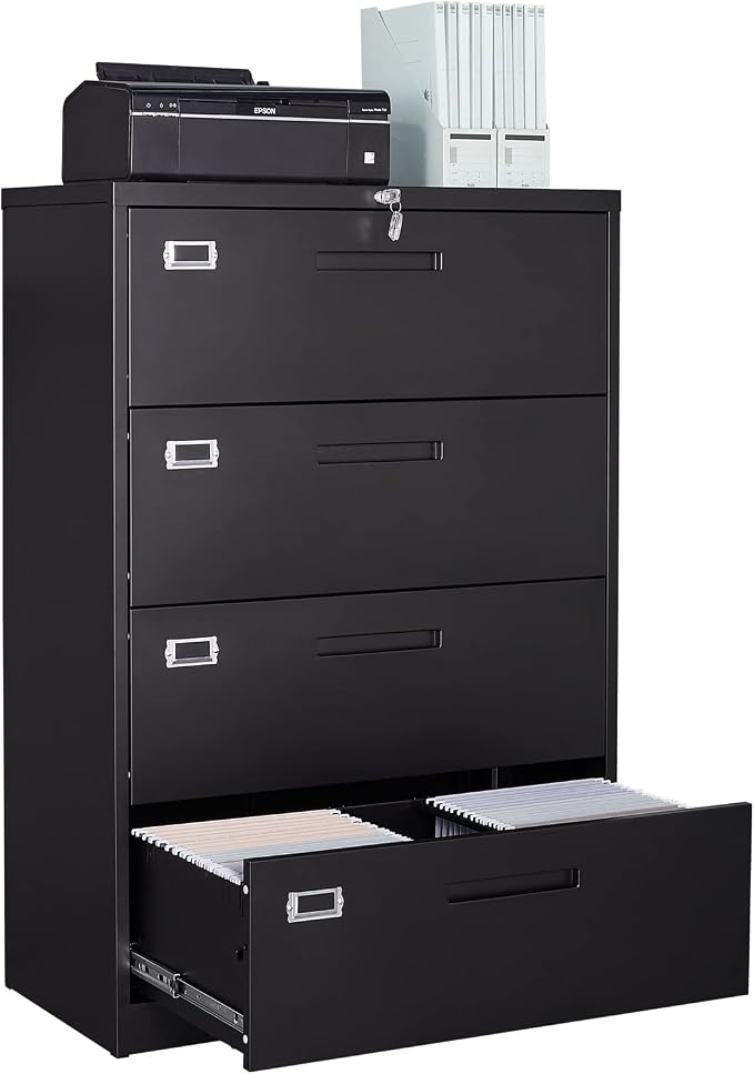 4 Drawer File Cabinet, Lateral Filing Cabinets by PEUKC