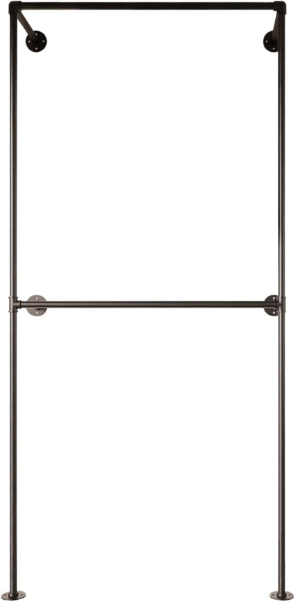 Industrial Pipe Clothing Rack, Heavy Duty Wall Mounted Clothes Rack, Retail - Image 9