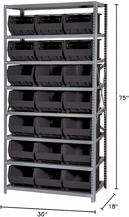 Quantum Storage Systems QSBU-255BL Giant Open Hopper Steel Shelving System - Image 2