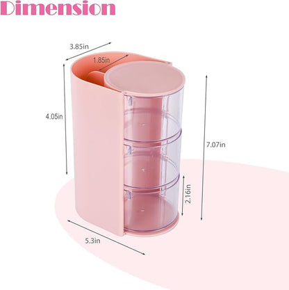 Pink Hair Accessory Organizer, 3-Layer Clear Hair Accessories Organizer - Image 3