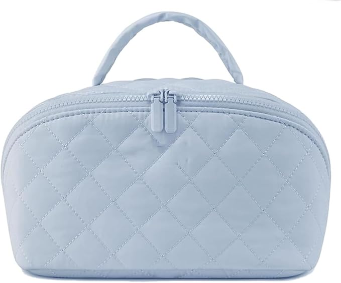 Travel Makeup Bag, Wide Open Expandable Lay-Flat Cosmetic Case, Padded Organizer by Feilium