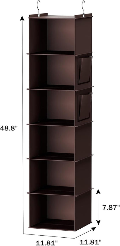 YOUDENOVA Hanging Closet Organizer, 6-Shelf Closet Hanging Storage Shelves - Image 3