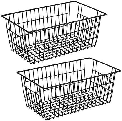 Slideep Farmhouse Large Wire Organizer Storage Bins Freezer Food Storage Basket by WelcometotheSlideep