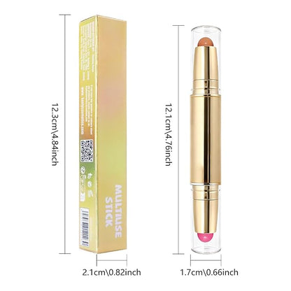 evpct 2In1 Blush Contour Multiuse Makeup Stick, Berry Tan & Brown Creamy Butter - Image 6