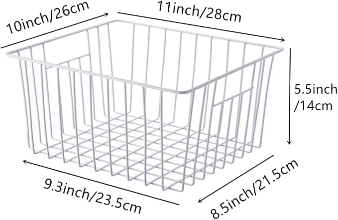 Slideep Freezer Baskets Storage Basket Organizers, Deep Wire Farmhouse Bins - Image 7