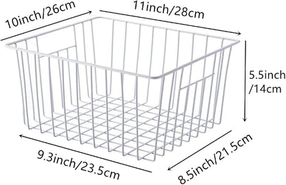 Slideep Freezer Baskets Storage Basket Organizers, Deep Wire Farmhouse Bins - Image 7
