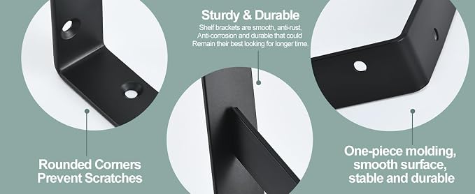 16 Pack L11 x H 8" Black Heavy Duty Shelf Brackets - Image 8