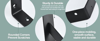 12 Pack L11 x H 8" Black Heavy Duty Shelf Brackets - Image 8