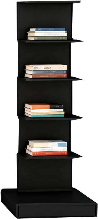 Invisible Vertical Spine Bookshelf Tower, Tall Narrow Metal Bookshelf by Unknown