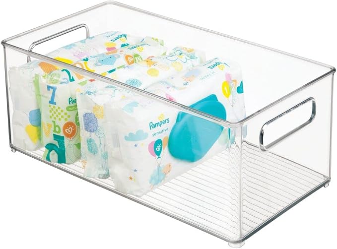 mDesign Plastic Deep Bin Organizer Caddy Container w/ Handles by mDesign