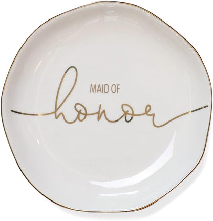 Wedding Ring Dish For Maid of Honor-Jewelry Dish Tray-Gifts for Bridesmaid by VINCOMIC