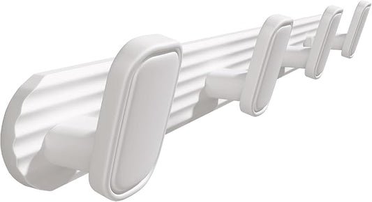 Coat Rack Wall Mount White, 4 Hooks Rack Metal Coat Hanger Wall by Dancrul