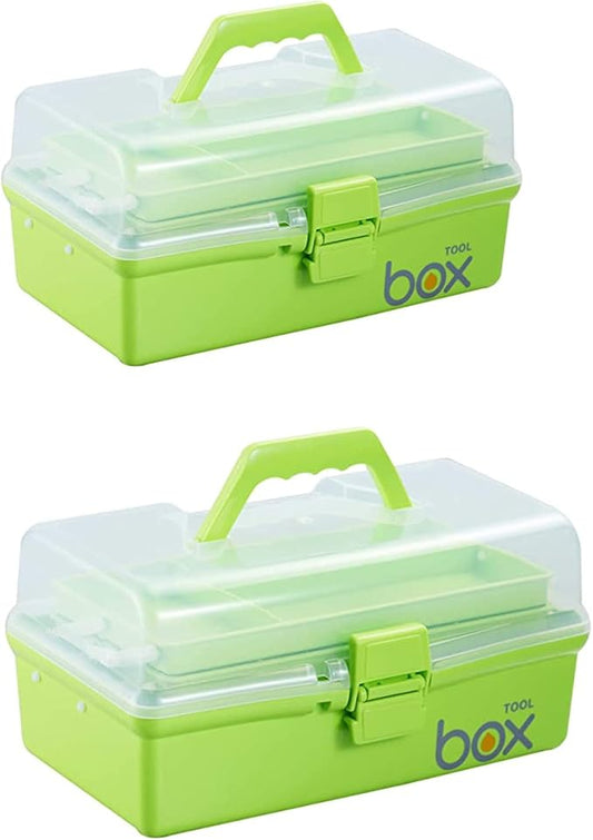2PCS 12'' Three-Layer Clear Plastic Storage Box/Tool Box by Kinsorcai