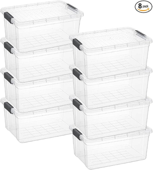 Superio Storage Bins with Lids, Stackable Totes, BPA Free, Odor Free, Organizer by Superio