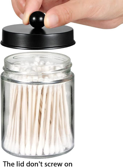 Amolliar 6Pc Apothecary Jars Bathroom Vanity Organizer- Rustic Farmhouse Decor - Image 4