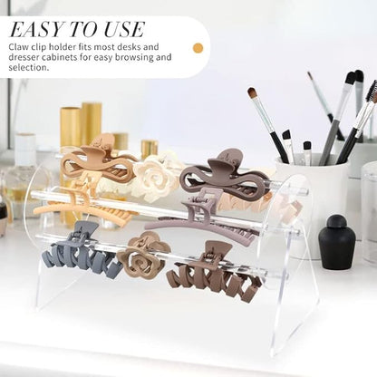 SNOWSTAR Acrylic Claw Clip Organizer Holder, 360-Degree Rotating Claw Clip - Image 3