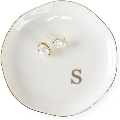 HOME SMILE Initials Ring Dish Jewery Tray by HOMESMILE