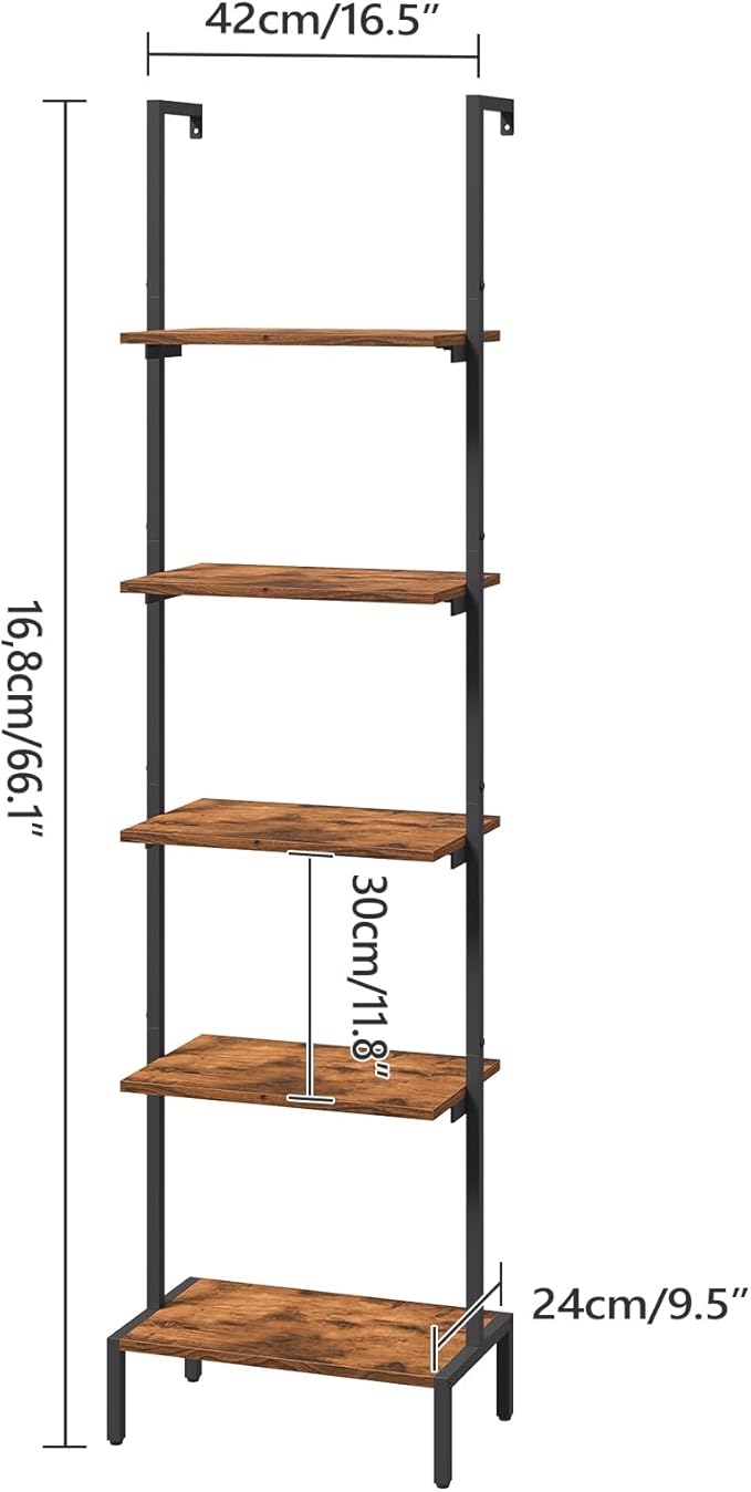 Ladder Shelf, 5-Tier Bookshelf, Ladder Bookcase - Image 3