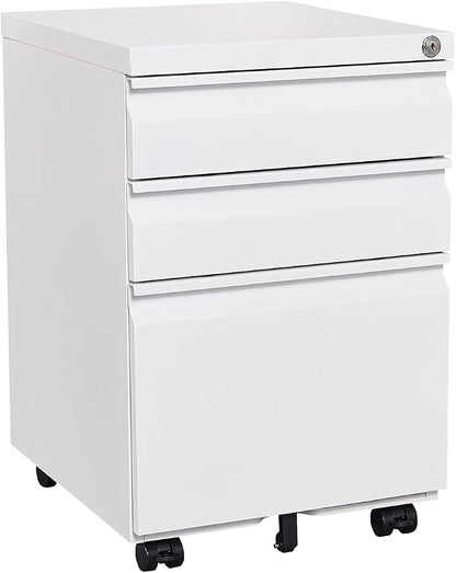 3-Drawer Lockable Mobile File Cabinet – Metal A4/Letter/Legal Size Storage - Image 9
