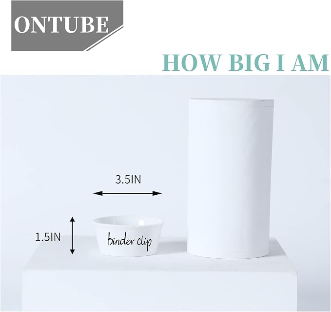 ONTUBE Ceramic Paper Clip Holder and Binder Clip Holder Set - Image 3